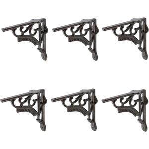 Ornate Iron Shelf Bracket - D150mm - Black - Pack of 6