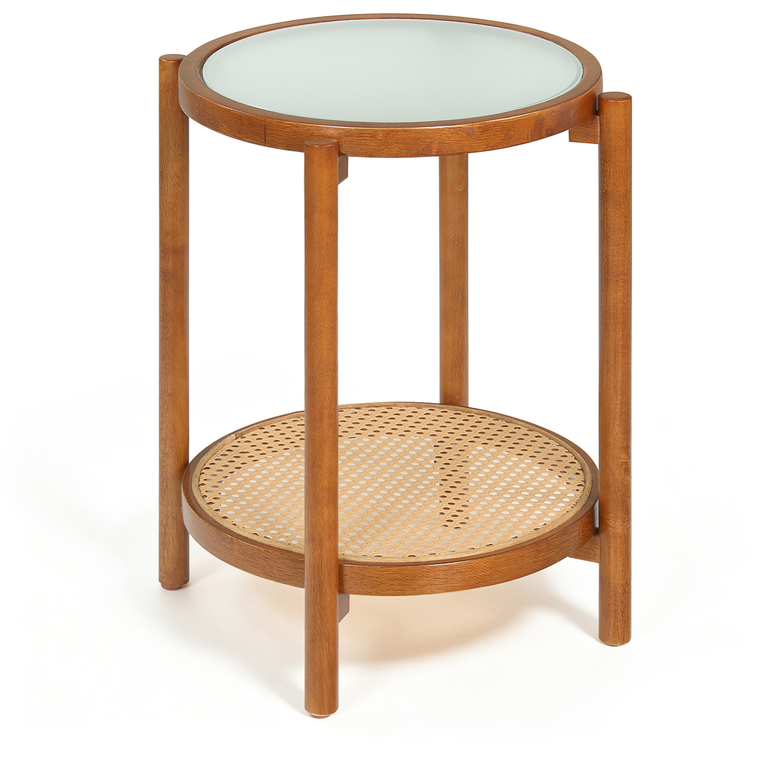 Costway 2-Tier Boho End Table - Brown