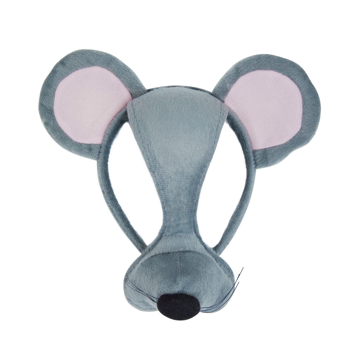 Bristol Novelty Unisex Mouse Mask On Headband With Sound (Batteries Included) - Grey