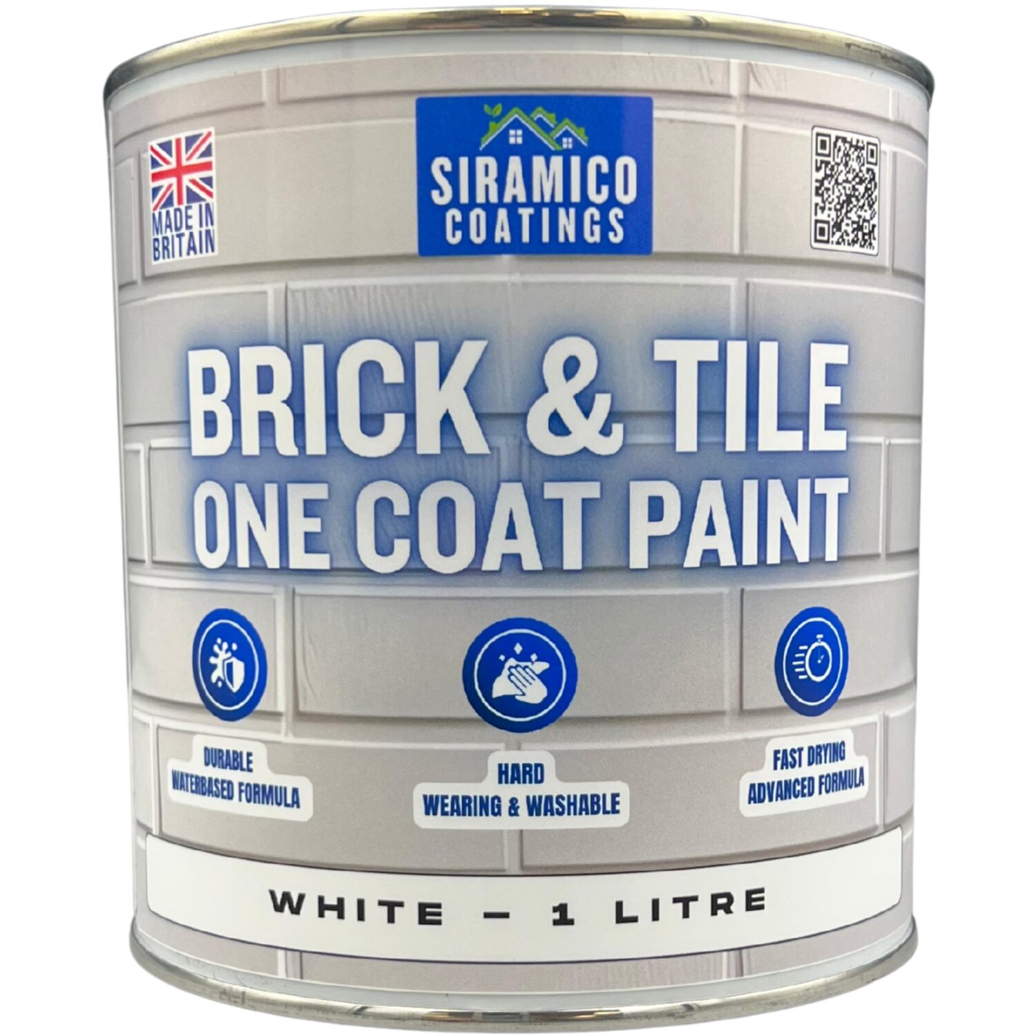 B&Q - Siramico CoatingsBrick & Tile PaintMatt White1 Litre - Image 2
