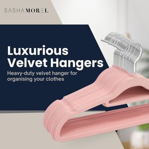 Sasha Morel Velvet Coat Hangers Non-Slip Space Saving