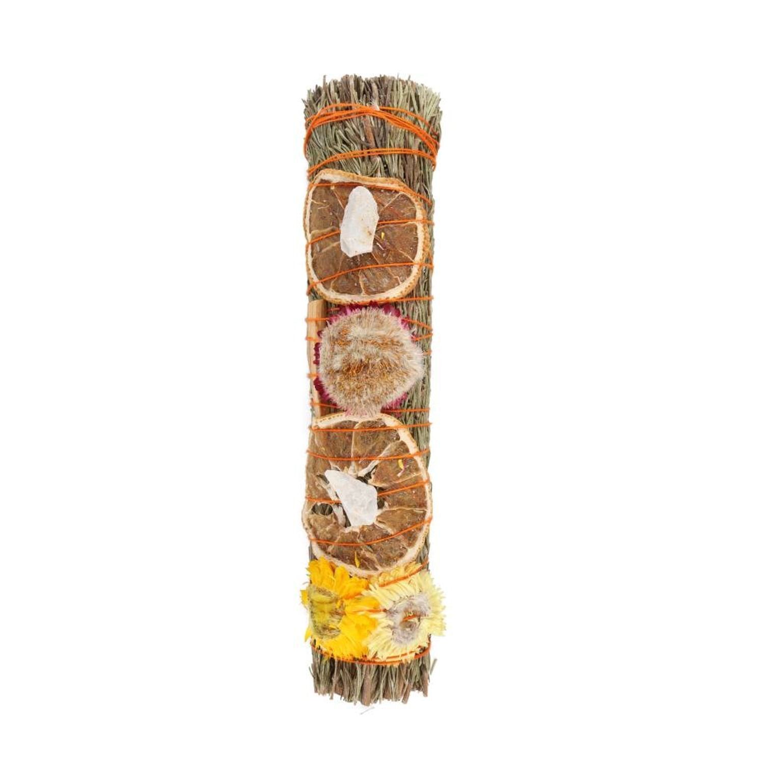 Something Different Ritual Palo Santo Quartz Smudge Stick Wand - Brown/Orange