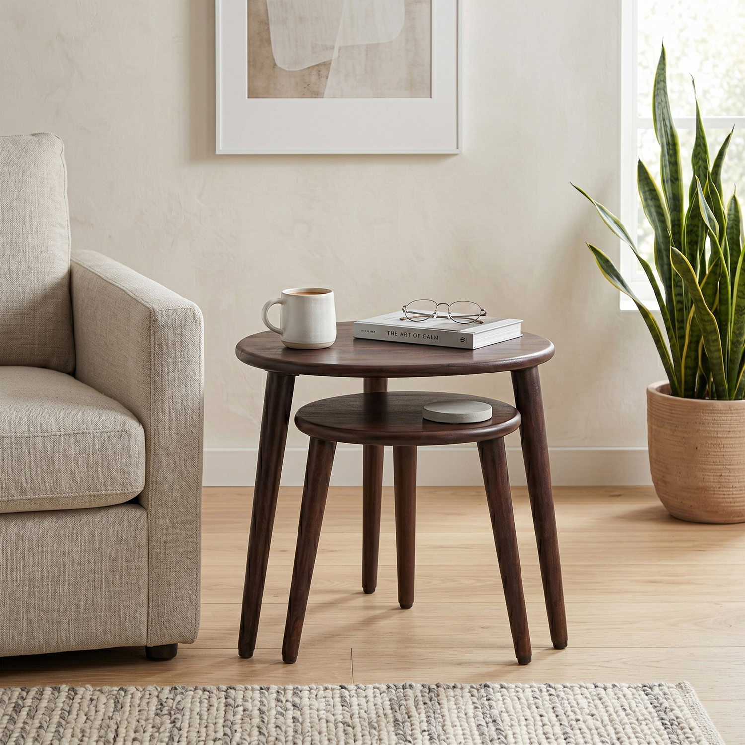 Elm Home And Garden Soho Nest Of Tables - Brown