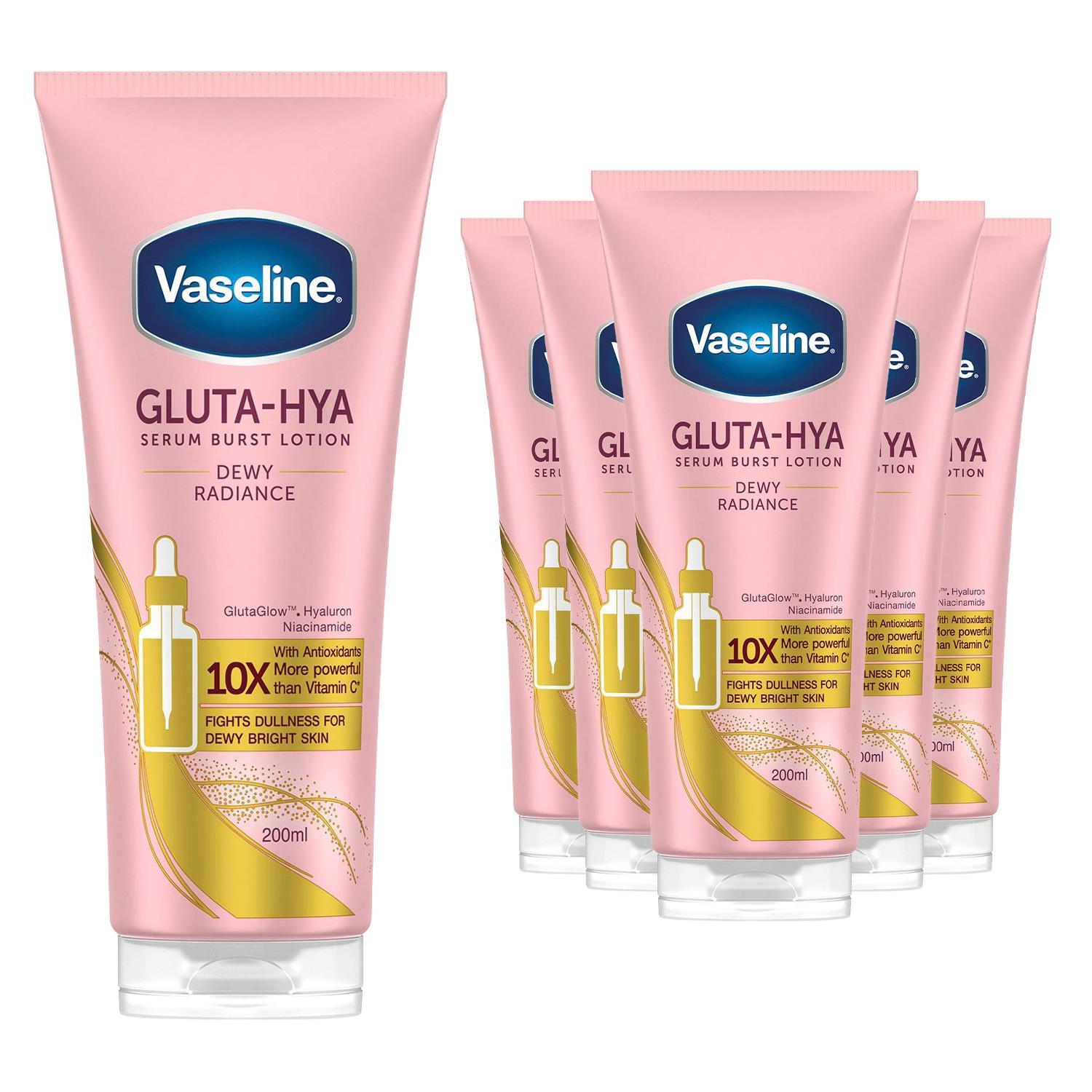 Vaseline Body Lotion Gluta-Hya Dewy Radiance Serum Burst Skin Care 200Ml, 6 Pack - Image 4