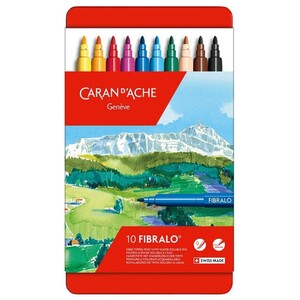 Caran d'Ache Fibralo 10 Water-Soluble Fibre Tip Pens in Metal Tin