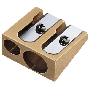 Double-Hole Brass Wedge Pencil Sharpener - German Precision for Standard & Jumbo Pencils