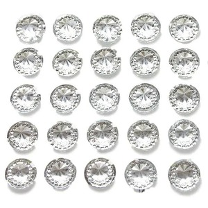 Pack of 40 Asti Self Adhesive Round Embossed Crystal Gems