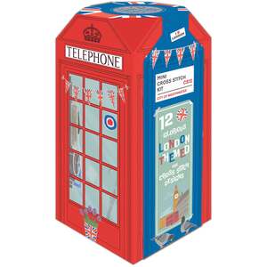 Sew & So On Mini Cross Stitch Kits, 12 Mini London Phone Box Designs, Crafts