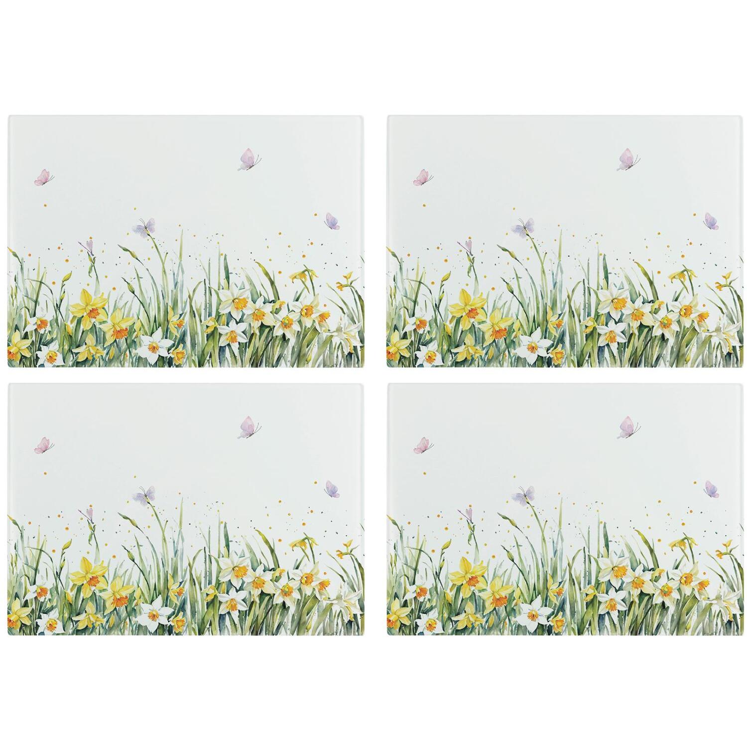Image of Spring Daffodils Glass Placemats - Set&hellip;