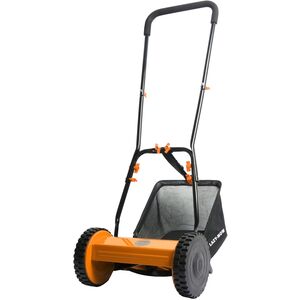Push Along Lawn Mower - 6kg lightweight, 300mm steel blade, 4 heights (16¿40mm), 18L box