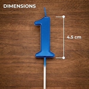 Shatchi Blue Number 1 Wax Candle - Pack of 2.