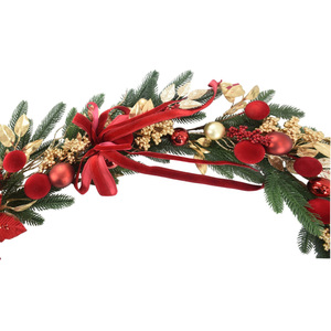 Noel Ribbon Poinsettia Garland