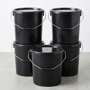 1 x Black 25L Storage Bucket with Lid & Handle