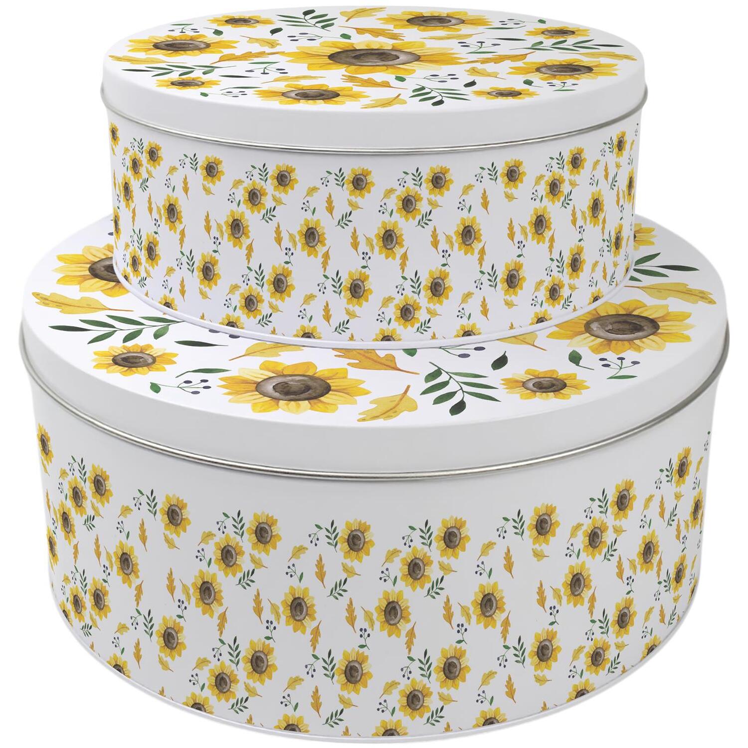 Image of Sunflowers Cake Tin Set - Multicoloured