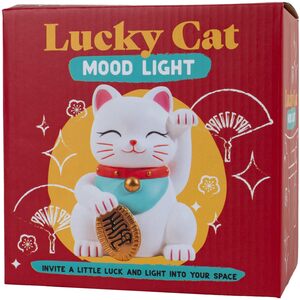 Lucky Cat Mood Light ¿ Maneki Neko Battery Powered Night Light, Cute Japanese Cat Lamp, Warm...