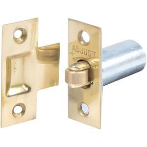 Dzina Adjustable Roller Catch 38mm Brass Plated Spring Loaded for Internal Doors (Brass Roller)
