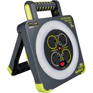 Masterplug Work Light Cable Reel 240V 5m 4-Socket