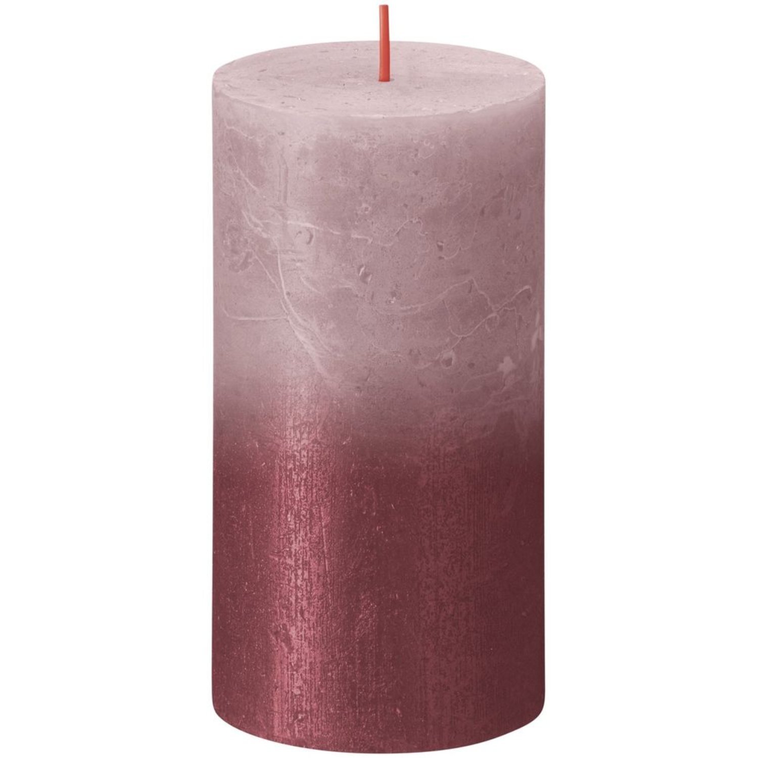 Kdmd Rose Bolsius Rustic Metallic Candle - Red