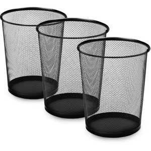Keplin Round Metal Trash Can, Pack of 3