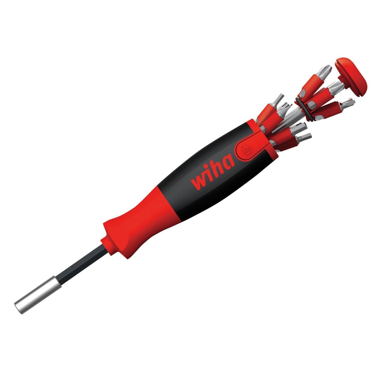 Wiha Liftup 25 Magnetic Screwdriver With Bit Magazine (Sl, Ph, Pz, Tx, Hex) A - Multi Colour