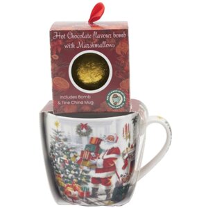 Red Santa Mug and Chocolate Bomb Multicolour Pack of 3