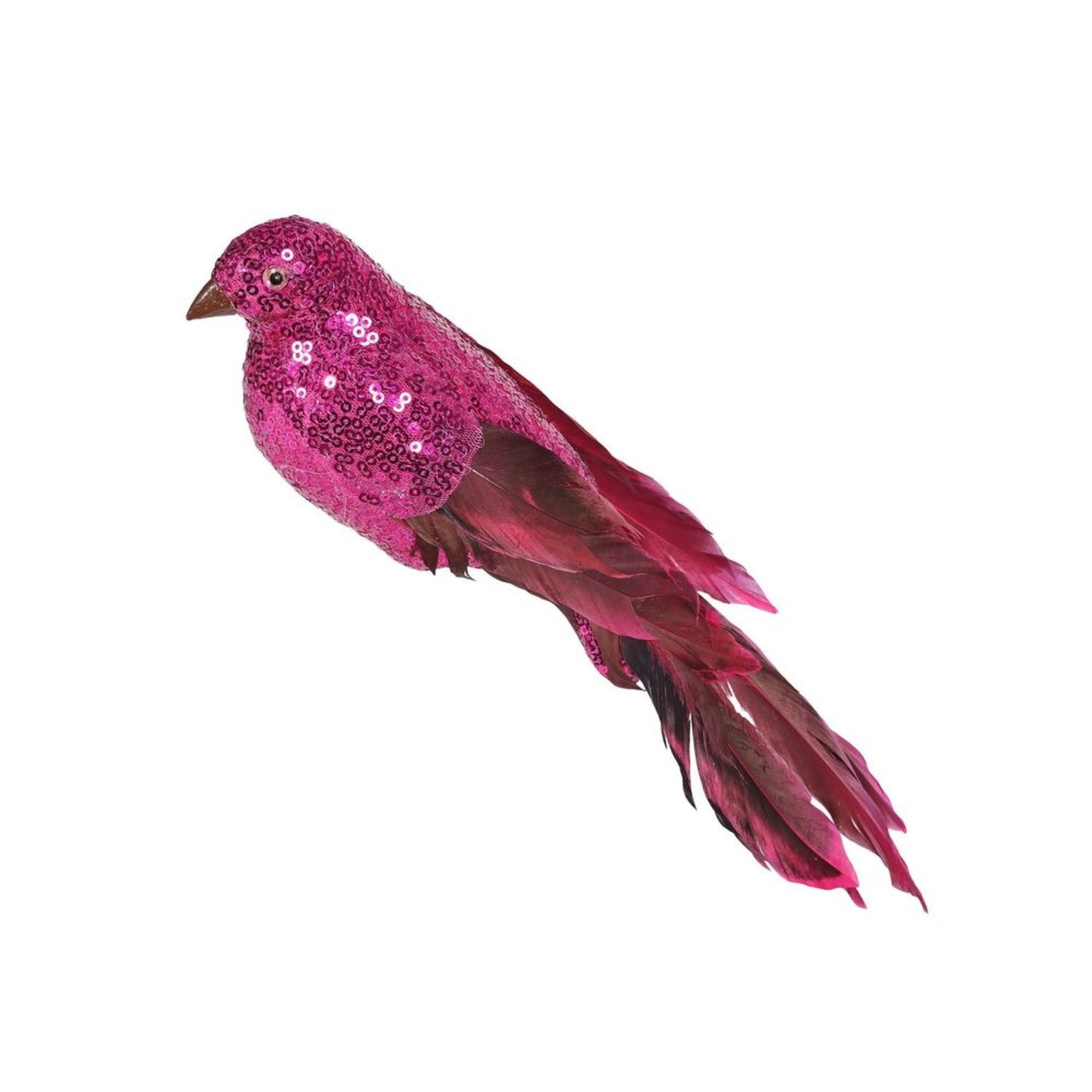 Kdmd Unisex Pink Hot Sequin & Feather Bird 30Cm - Image 2