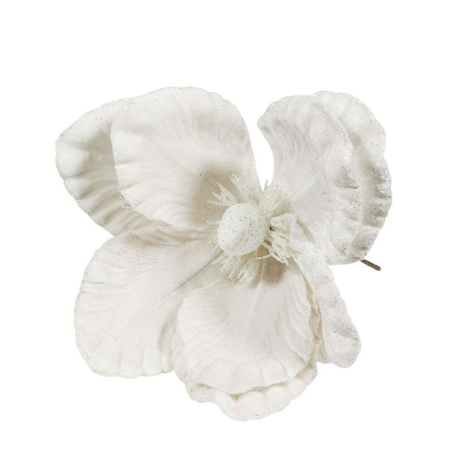  - Velvet Magnolia With Glitter Edge Dia24Cm 3 PackWhite - Image 3