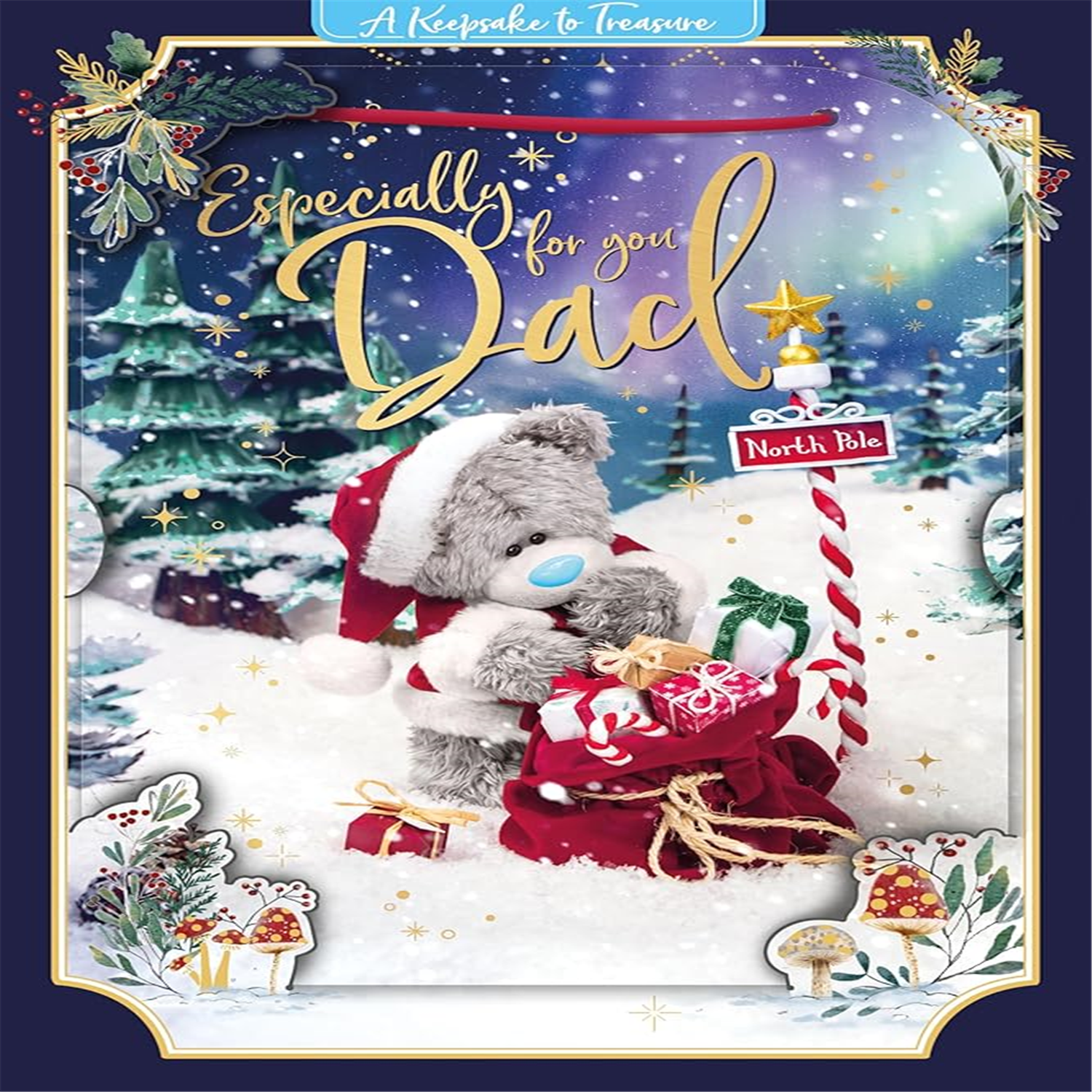 Me To You Tatty Teddy Cute 3D Christmas Keepsake Card For Dad 6x9ins - Official Collection - Image 3