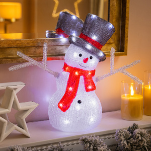 Christow Light Up Acrylic Snowman Decoration