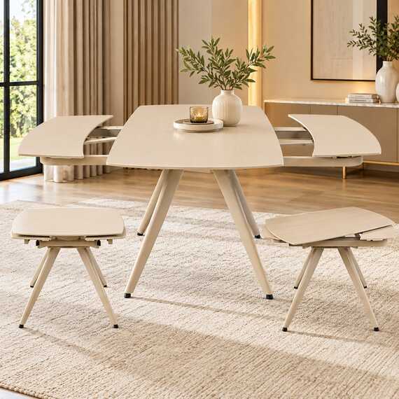 Zermatt Beige Extending Dining Table