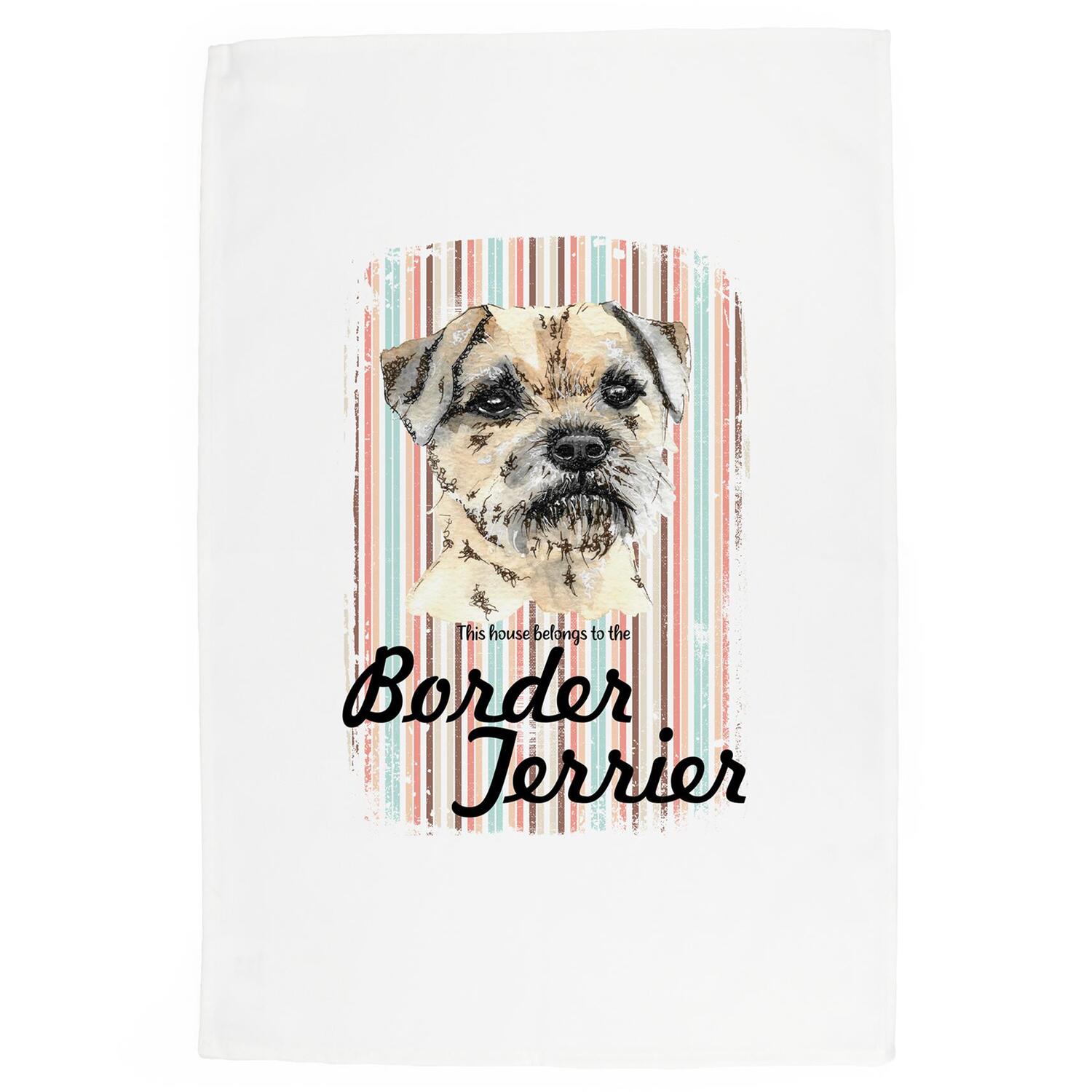 Border Terrier Tea Towel - Novelty Dog Themed Gift Kitchen Linen/Dish Cloth - Image 2