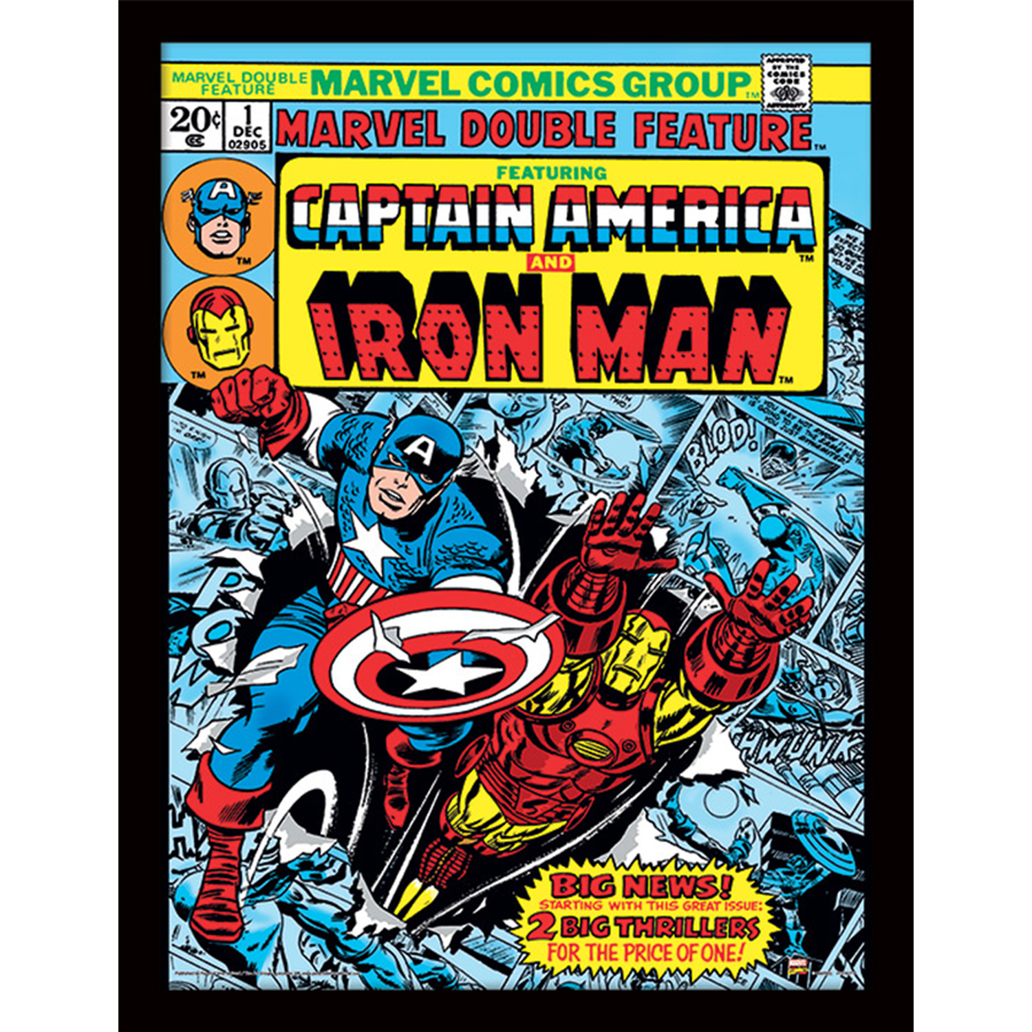 Image of Marvel Comics (Captain America and Iron Man) Framed Print
