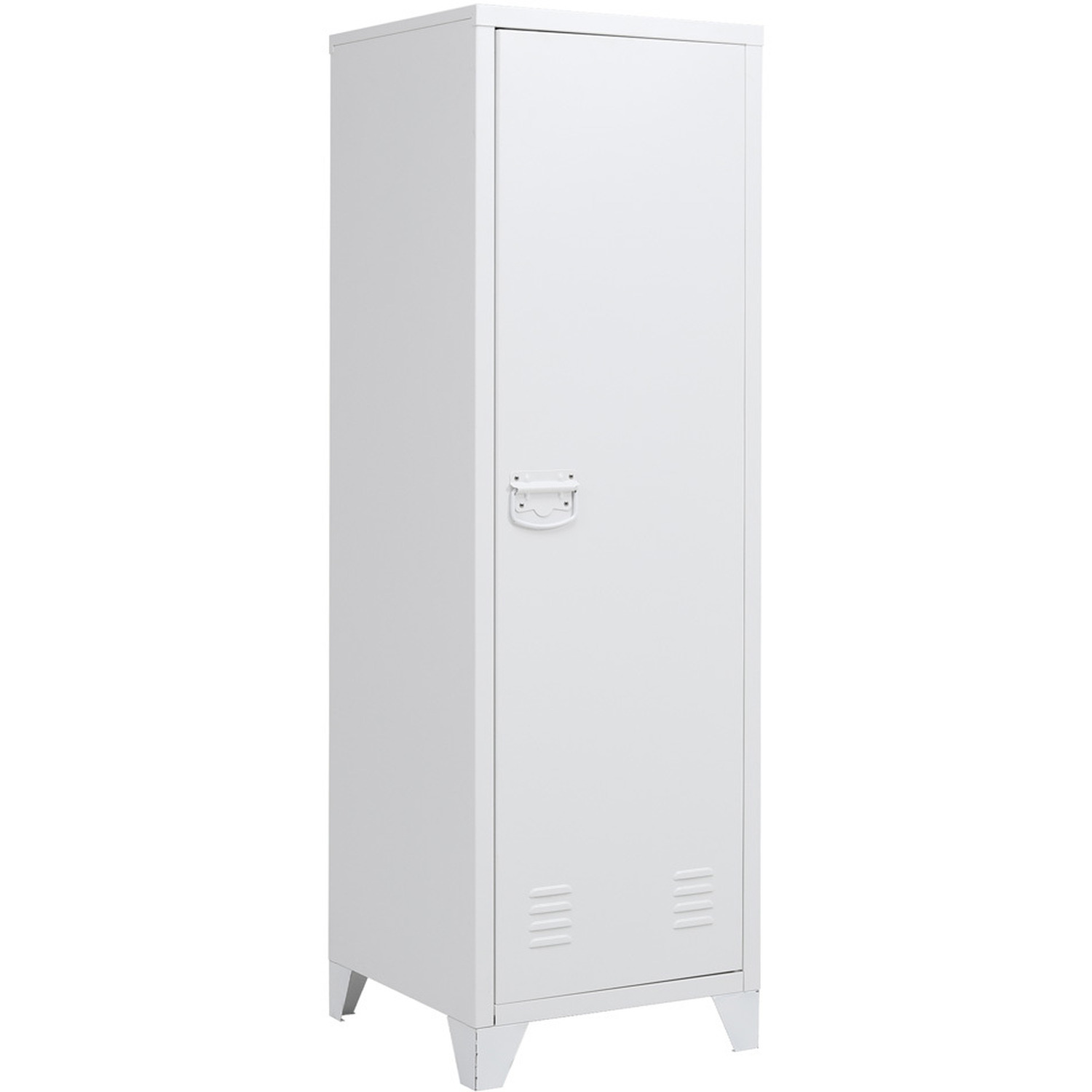 Rust-resistant Metal Tall Filing Cabinet With Adjustable Shelves - White