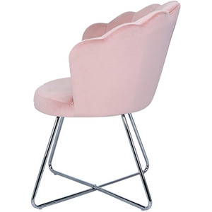 Accent Velvet Dining Shell Chair with Silver Legs