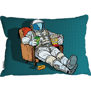 Loneliness In Space. Pop Art Retro Cushion