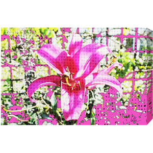 Pink Flower Graphic Art Wrapped on Canvas