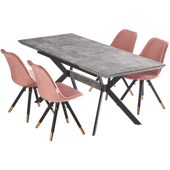 Sofia Blaze LUX Dining Set with an Extendable Table and Set of 4 Chairs