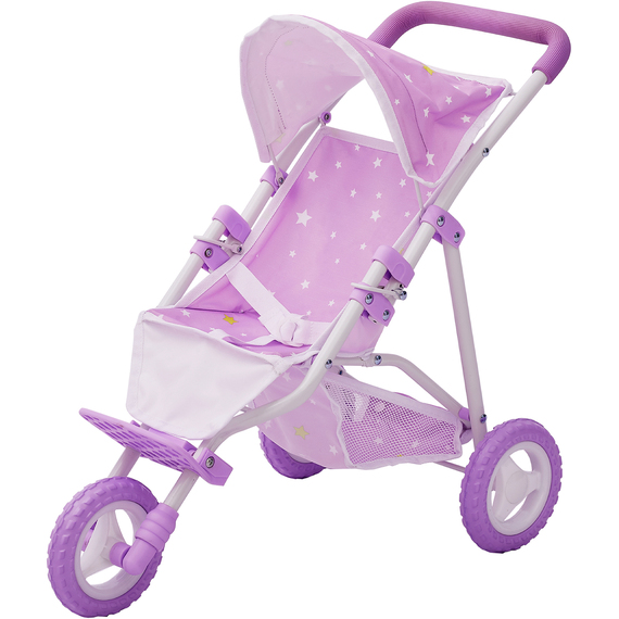  Olivia's Little World Doll Jogging-Style Pram, Purple, Stars