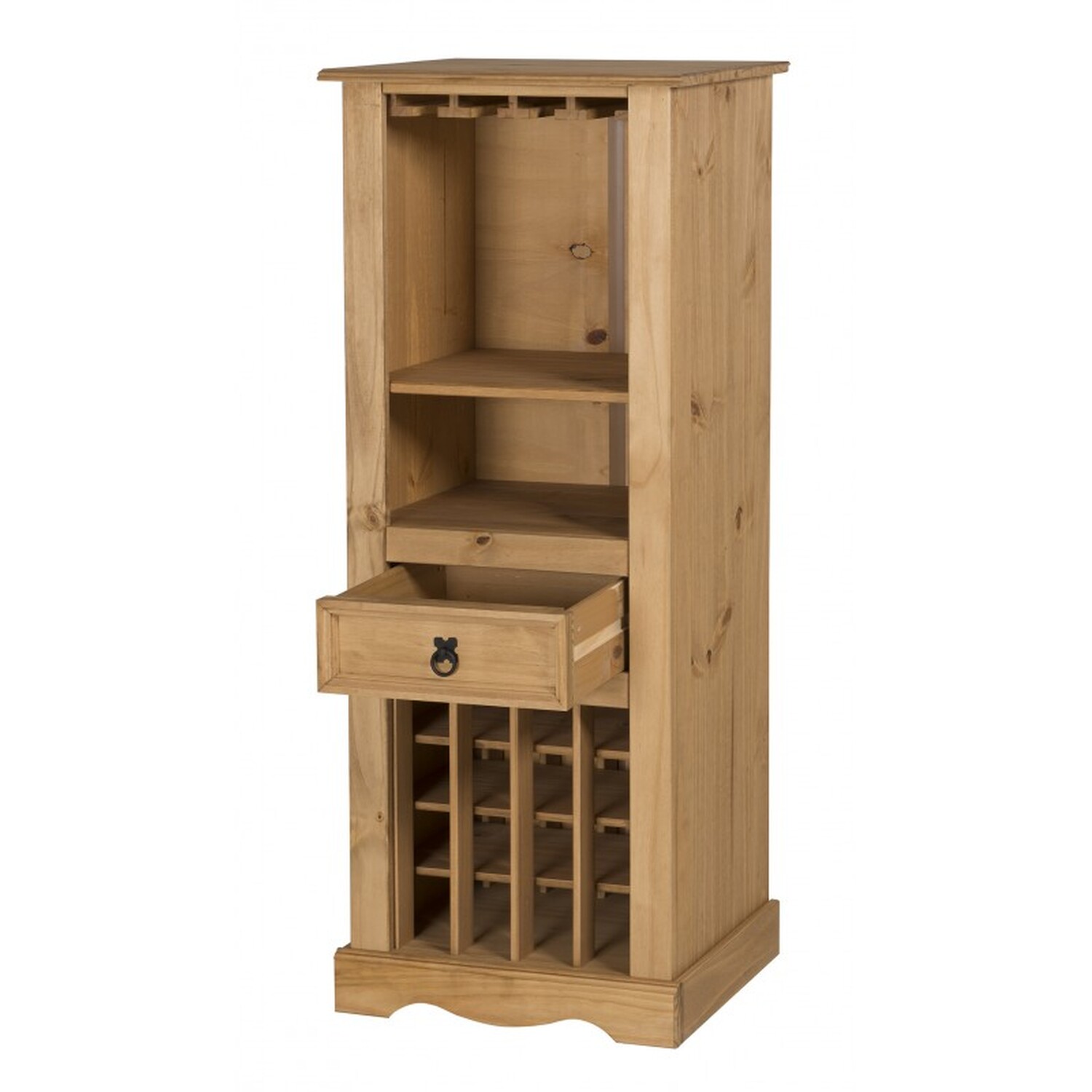 Corona Wine Rack With Drawer - Antique Wax