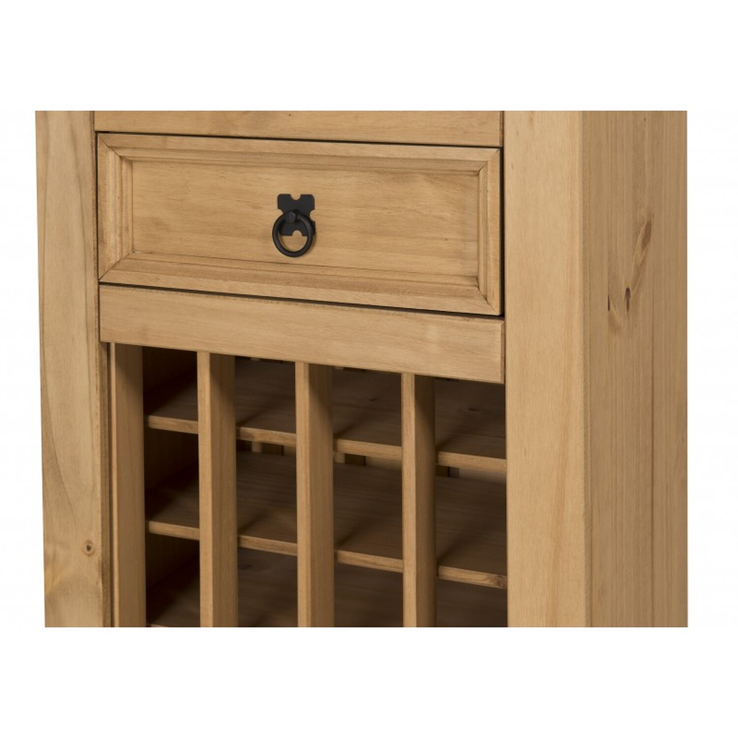 Corona Wine Rack With Drawer - Antique Wax