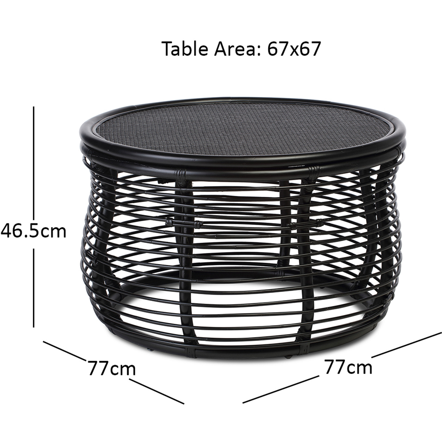 Royal Round Coffee Table Black - Black