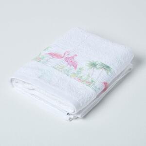 Homescapes White Flamingo Towel