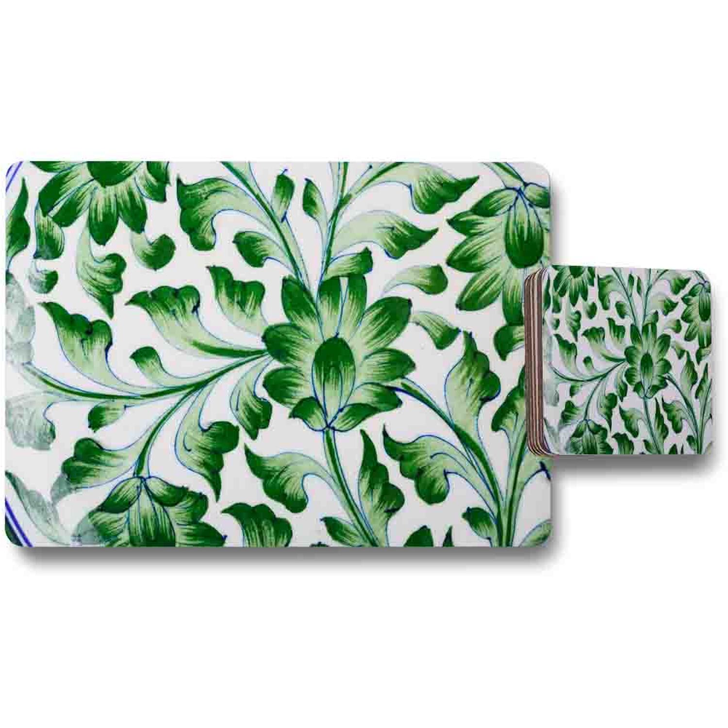 Image of Painted Pottery Pattern Placemat Coaster Set&hellip;