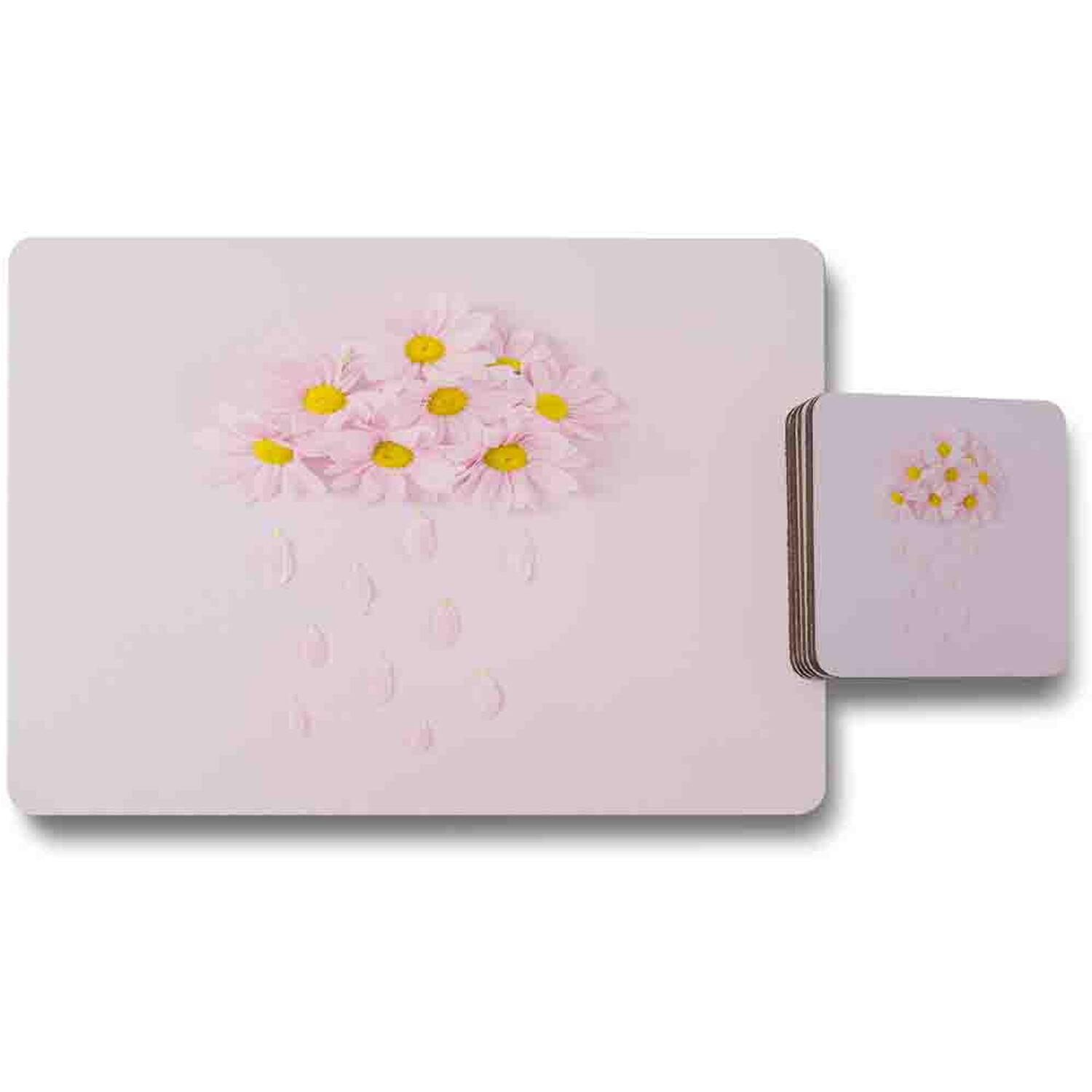 Image of Raining Daisy Cloud Placemat Coaster Set&hellip;