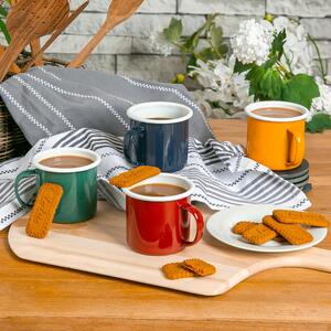 Coloured Enamel Mugs - 375ml - 4 Colours