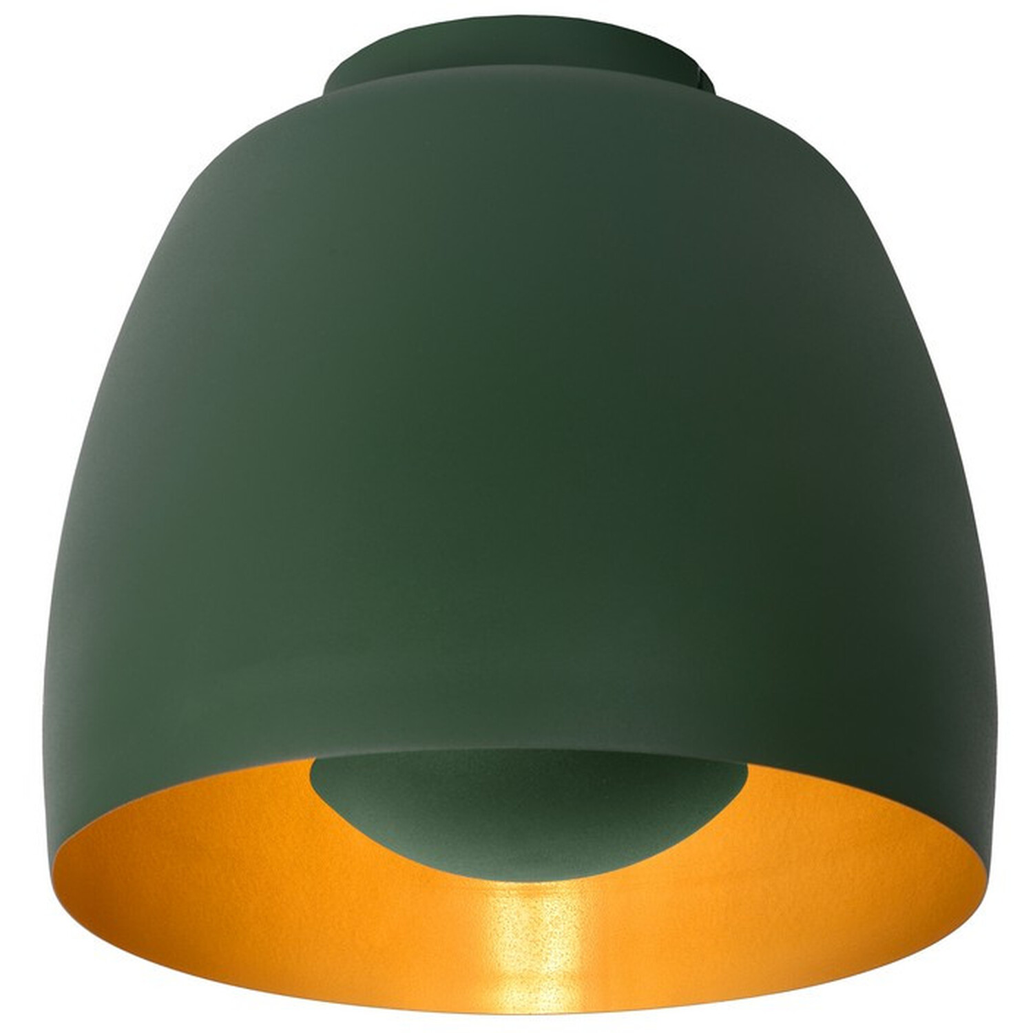 Nolan Classic Flush Ceiling Light Green - Brass thumbnail