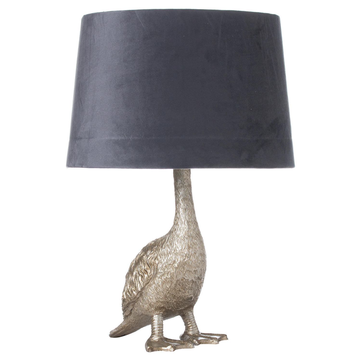 KDMK - Eye-Catching the Goose Table Lamp With Velvet Shade - Silver thumbnail