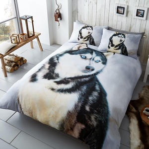 Luxury 3D Husky Duvet Cover and Pillowcase Set