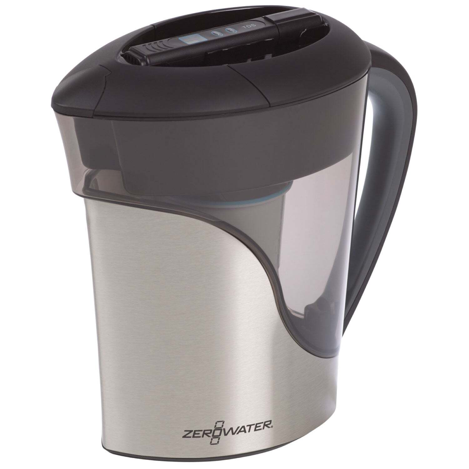 Image of ZeroWater 11-Cup2.5 Lt Stainless Steel Jug plus Filter and Free TDS Meter - Stainless Steel
