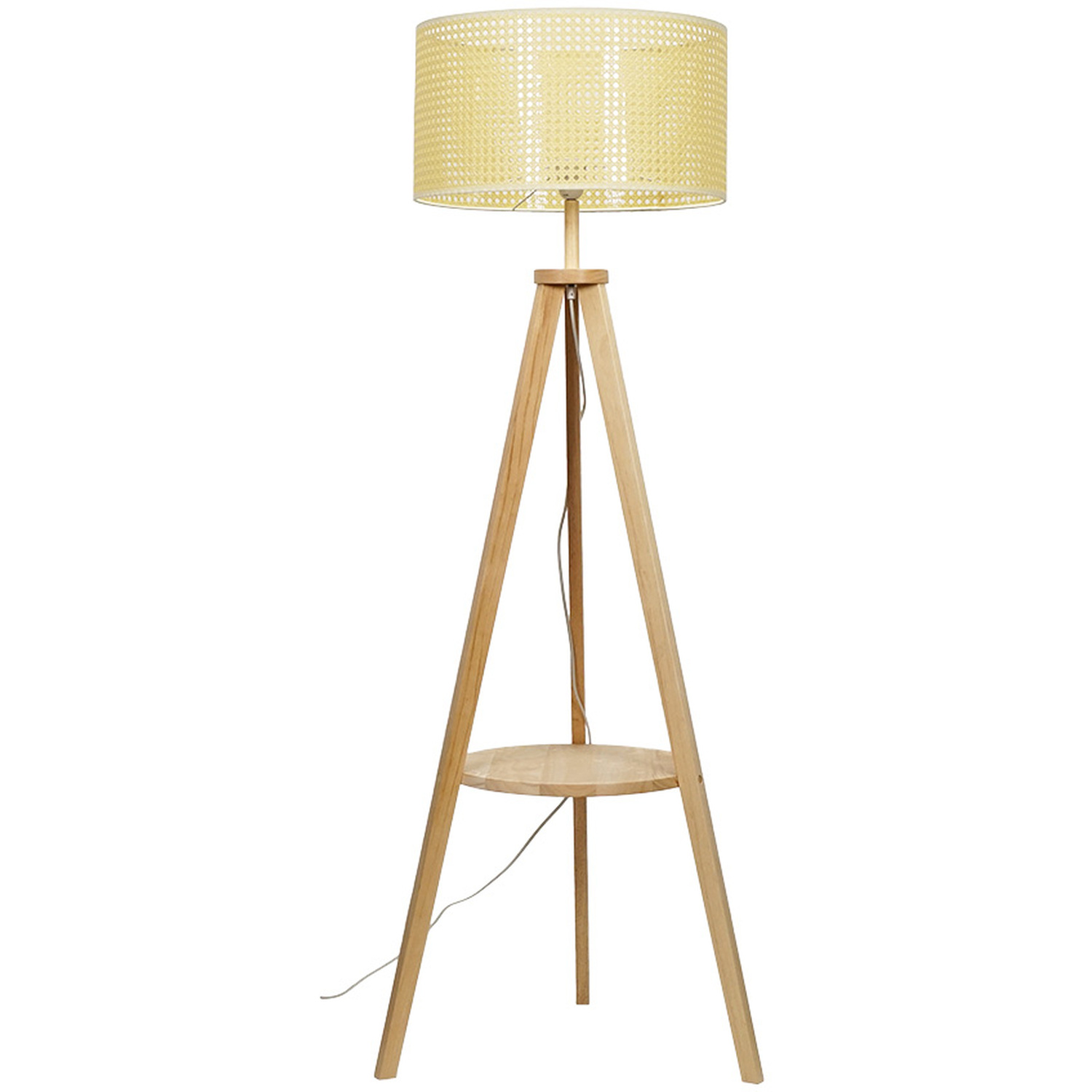 Image of Morrigan Wood Tripod Floor Lamp with&hellip;